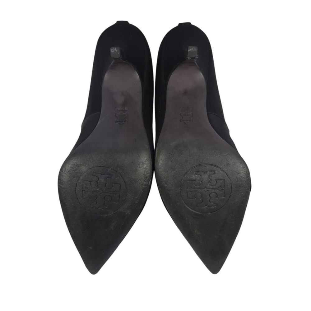 Tory Burch Satin Heels Black Pointed Toe Pumps - Picture 11 of 14